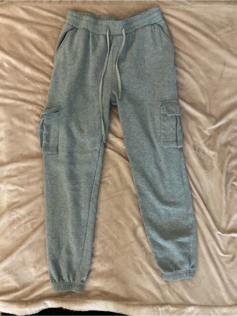 Heather Gray Cargo Track Joggers